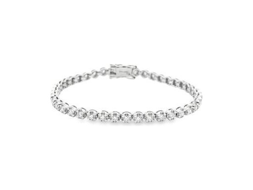 18K White Gold Classic Tennis Bracelet with Natural Round Diamonds